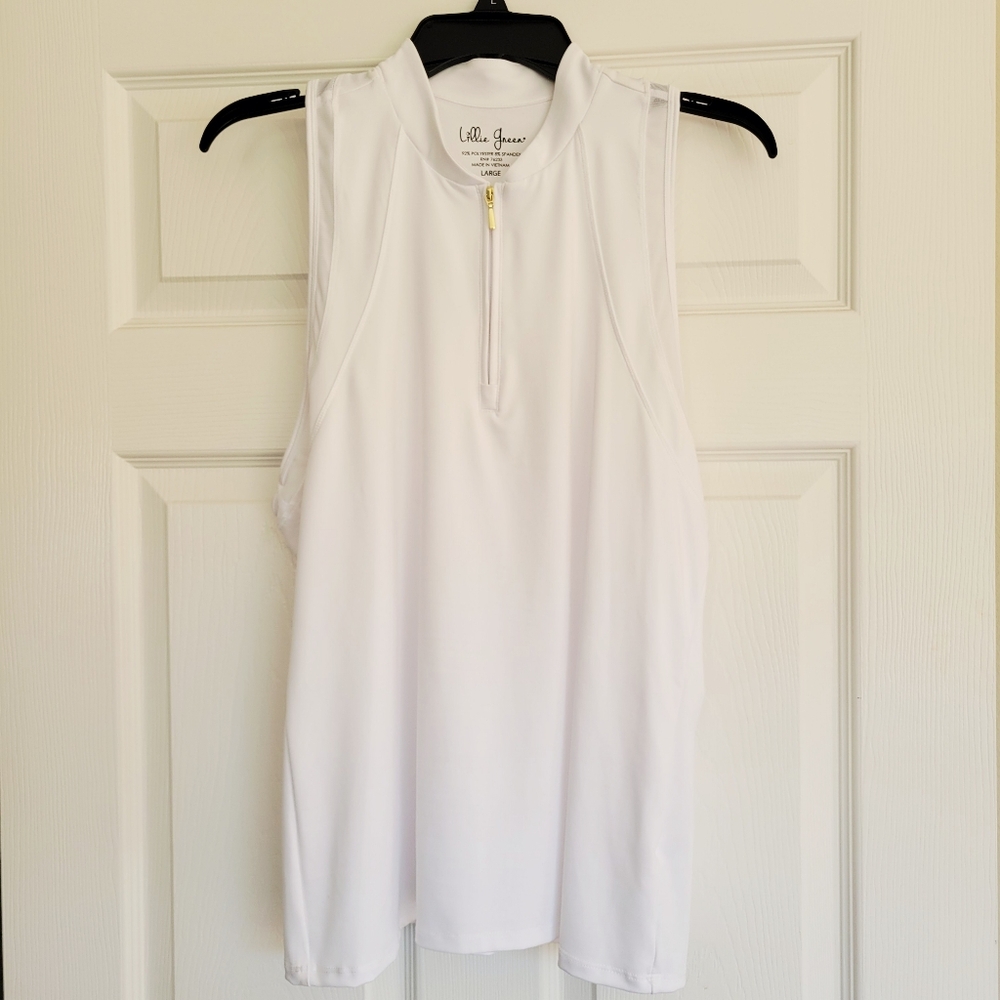 White Sleeveless Women's Golf Top